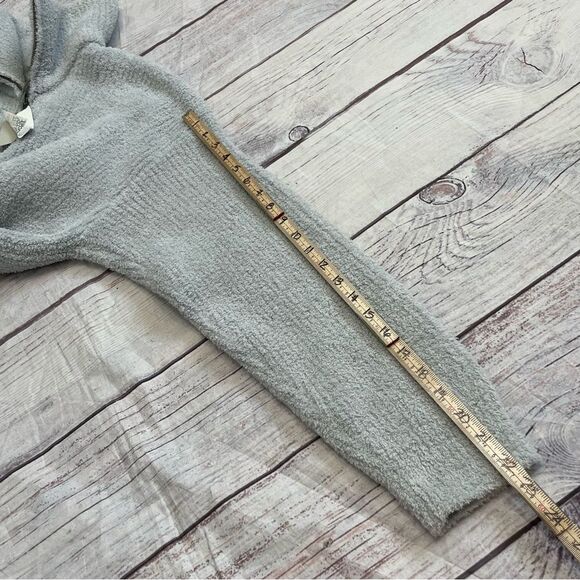 Barefoot Dreams Cozy Chic 1/4 Zip Pullover Ribbed Fleece Light Grey Size 2X NEW - Picture 5 of 8